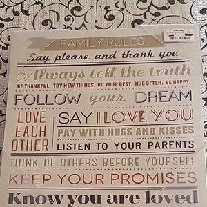 Family Rules Inspirational Wall Art